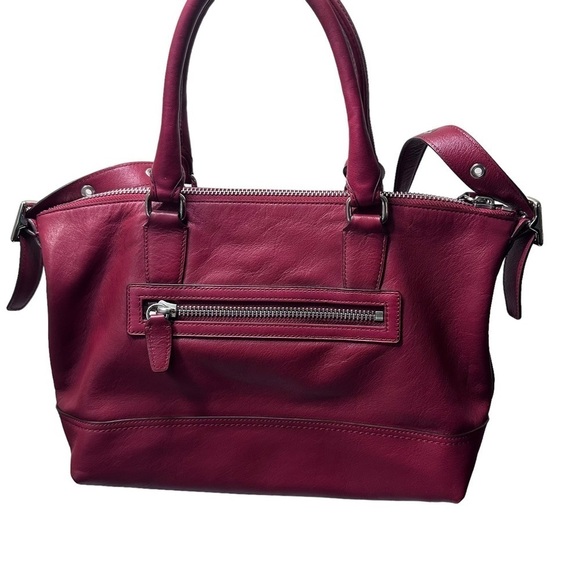 COACH Legacy Molly East/West Red Leather Satchel - Picture 3 of 16